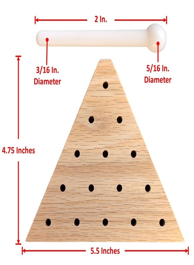 Cauff Solid Oak Wooden Peg Game Tricky Triangle, Classic Wooden Brain Teaser Puzzle - Image 2